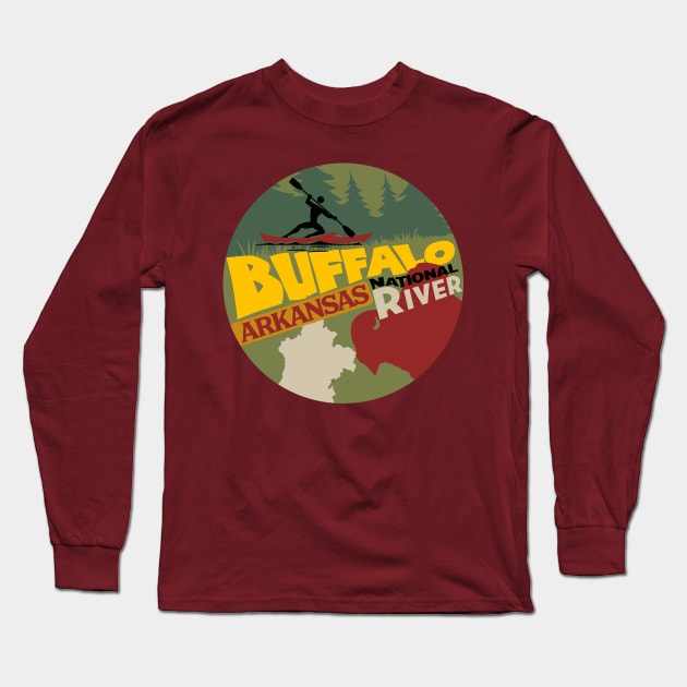 Buffalo National River Arkansas Long Sleeve T-Shirt by Alexander Luminova